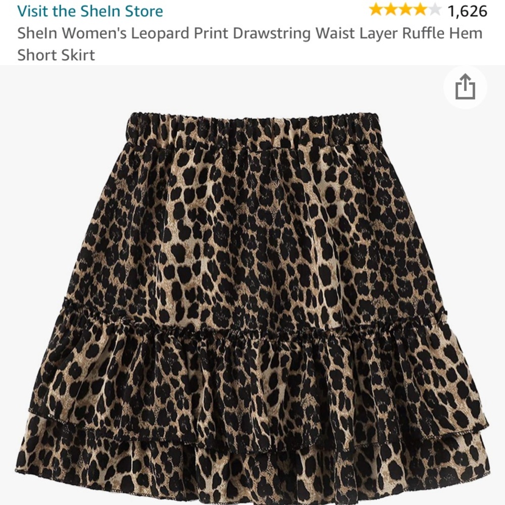 Never worn! Shein leopard print skirt